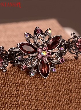 2020 Newest Alloy Hairpins Crab Claw Clip With Luxury Crysta