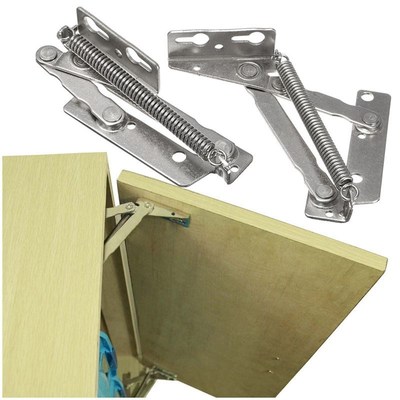 2x 80 degree Sprung Hinges Cabinet Door Lift Up Stay Flap To