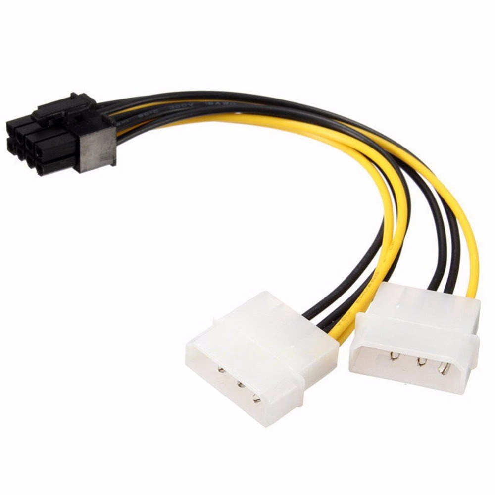 18cm 8Pin To Dual 4Pin Video Card Power Cord Y Shape 8 Pin P