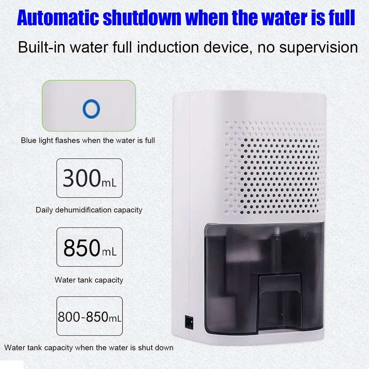 850ML Mini Dehumidifier Smart Moisture Absorber Household D