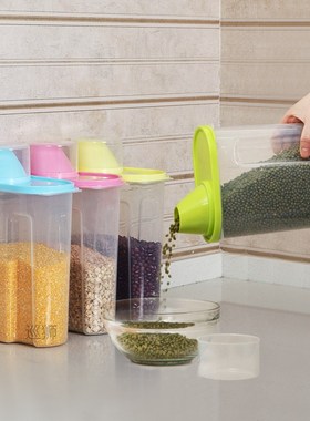 A plurality of plastic storage boxes for kitchen articles