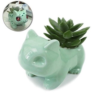 Ceramic Flowerpot Succulent Planter Bulbasaur Green-Plants C