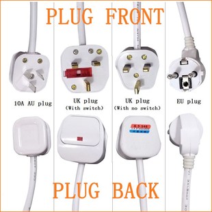 EU UK AU to EU Power Extension Cord Male Plug to Female Sock