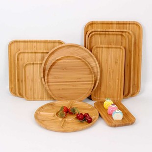 2021 New Plate Tray Wooden Bamboo Tray Household Wood Plate