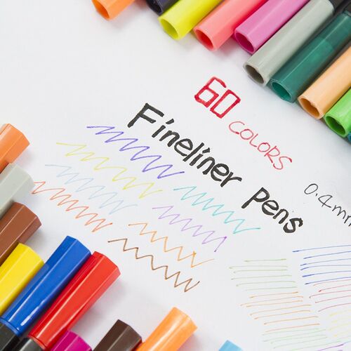 Set of 60 Assorted Colors Metallic Marker Pens For Adult Col