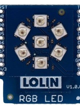 RGB LED Shield V1.0.0 for  (WEMOS) D1 mini WS2812B 3535