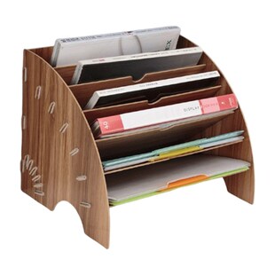 2021 New Fan-Shaped Wooden Desktop File Holder Desk Organize