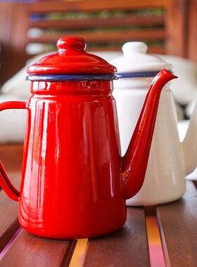 1.1L Enamel Coffee Pot Hand Tea Kettle Induction Cooker Gas