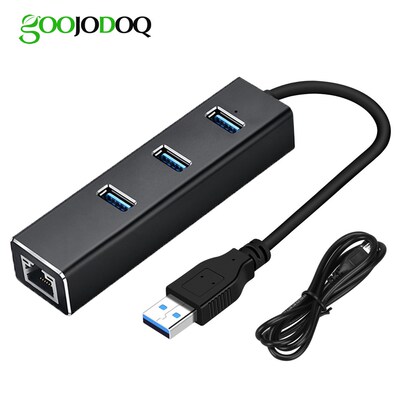 USB Ethernet Adapter 3 Ports USB 3.0 Hub USB to Rj45 Lan Net
