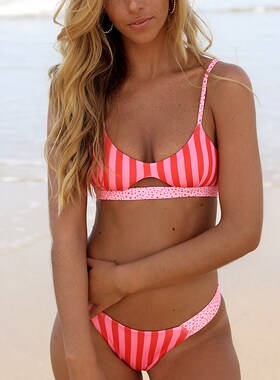 Miyouj Stripe Bikini Push Up Swimsuit Women Hollow Out Biqu