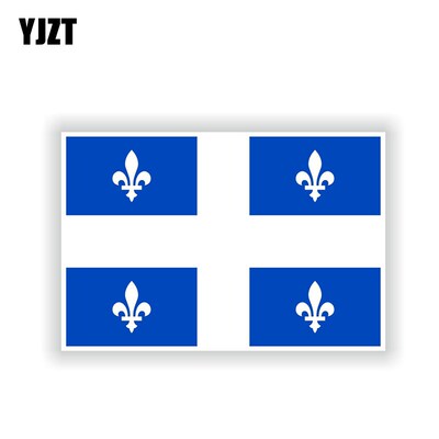 YJZT 14.1CM*9.4CM Creative Quebec Flag Canada Reflective Wi