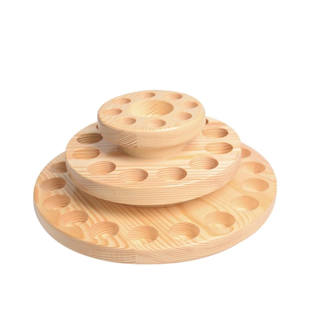 39 Slots Three Layers Essential Oil Storage Rack Wooden Roun