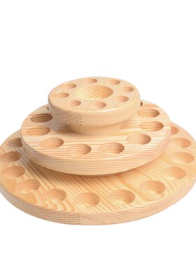 39 Slots Three Layers Essential Oil Storage Rack Wooden Roun