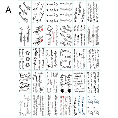 30pcs Temporary Tattoos on the Body Waterproof Fake Tattoo