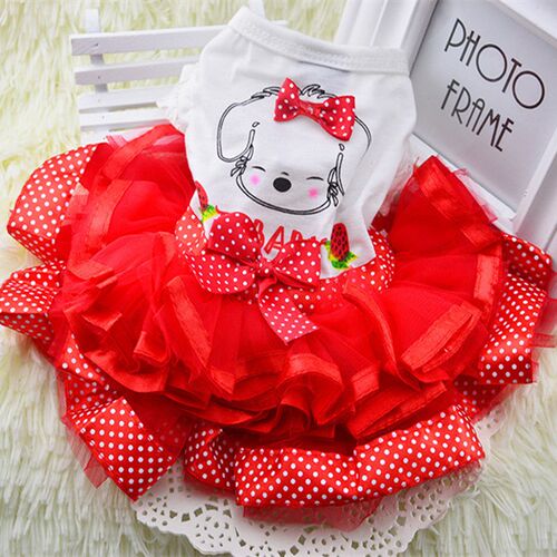 Cute Dog Clothes for Small Dogs Wedding Dress Skirt Summer
