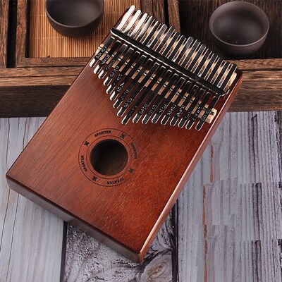 17 Keys Bull Kalimba Thumb Piano Mahogany Body Musical Instr