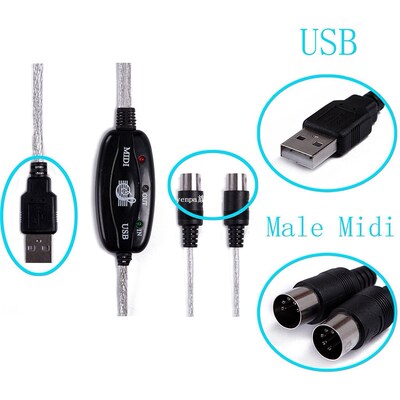 New Hot Selling Keyboard to PC USB MIDI Cable Converter PC t