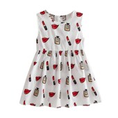 Prin Summer Kids 2019 neck Girls Floral Dress Sleeveless