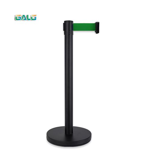 Matte Black Pillar Retractable Belt Queue Pole Barrier Retr