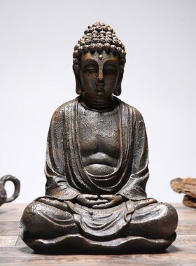 Vintage Sitting Buddha Statue Zen Gesture Thai Buddha Figuri
