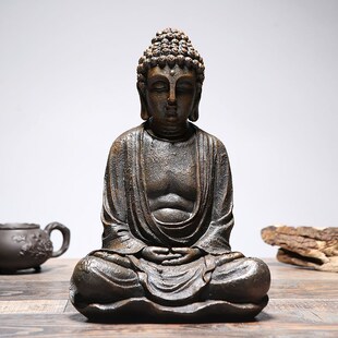 Vintage Sitting Buddha Statue Zen Gesture Thai Buddha Figuri