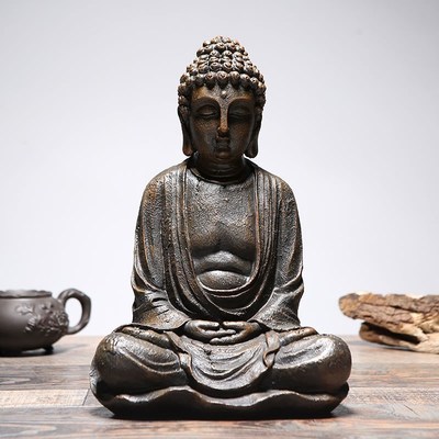 Vintage Sitting Buddha Statue Zen Gesture Thai Buddha Figuri