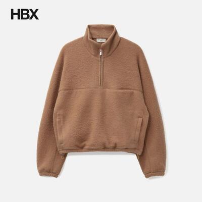 MIER Wool-Blend Quarter-Zip Fleece Pullover 无帽卫衣男HBX