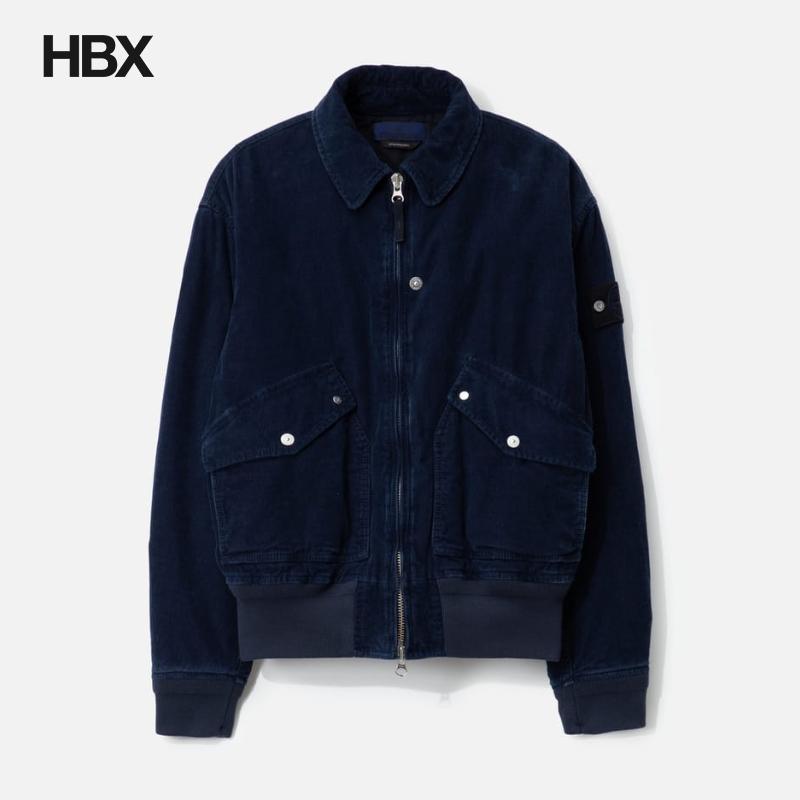 Stone Island/石头岛 Indigo Micro Corduroy 飞行员夹克男HBX