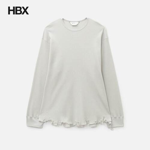 ANCELLM Damage Waffle Crew LS 长袖T恤男HBX