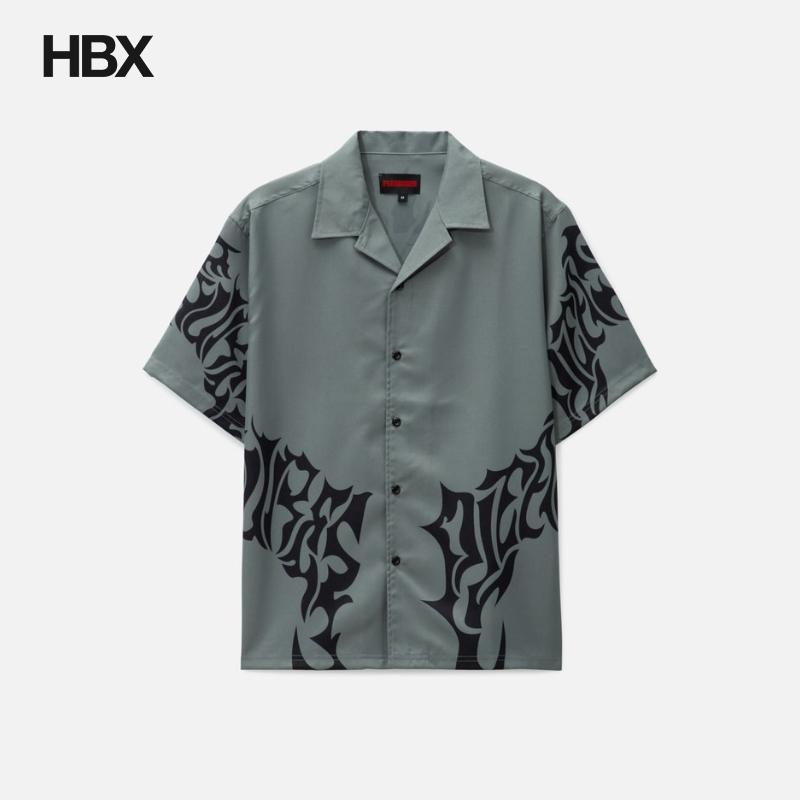 Pleasures BIO BUTTON DOWN 短袖衬衫男HBX