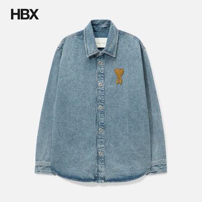 Blue Cotton Knitted Ami De Coeur Overshirt 衬衫HBX