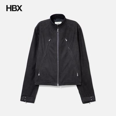O. Files Aged Racer Suede Leather Jacket 皮夹克男HBX