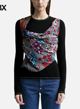 Marine Serre Regenerated Silk Scarves Draped Top 上衣女HBX