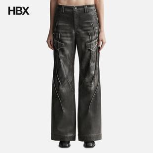 Leather Faux Pants 长裤 女HBX AESYNCTX 休闲裤 Swamp