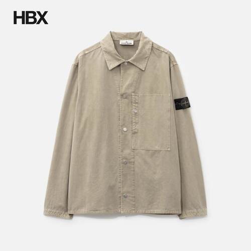 Stone Island/石头岛 Mineral Dyed Snap-Front 衬衫男HBX