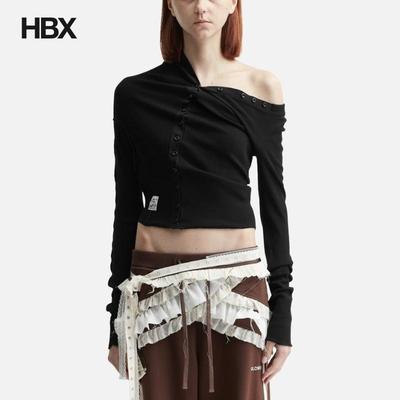 Glowny Tilt Button Long Sleeve 长袖T恤女HBX