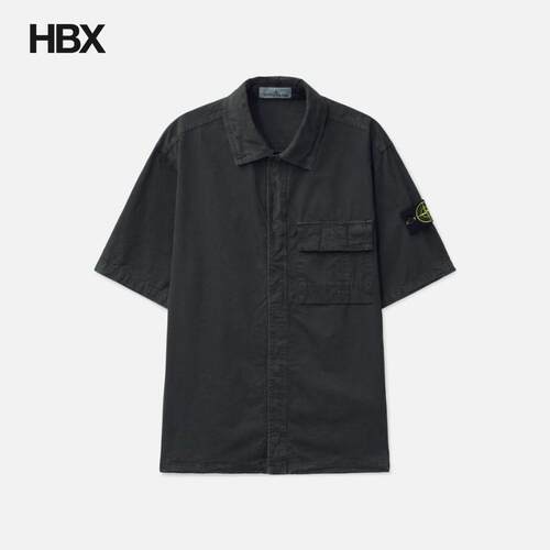 Stone Island/石头岛 Brushed Organic Cotton Canvas 衬衫男HBX