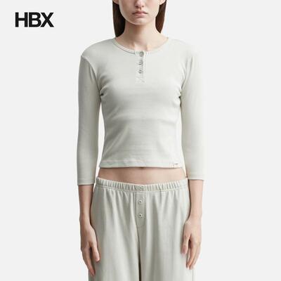 Glowny 3/4 Button Fly T-Shirt 长袖T恤女HBX