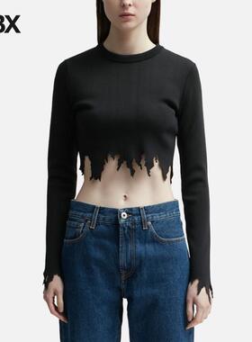 JW Anderson Lasercut Long Sleeves Crop Top 上衣女HBX