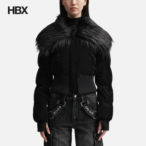 Misbhv Velvet Latex Cropped Puffer Jacket 外套女HBX