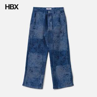 Wide Jaquard Pants Rinse 男HBX FDMTL 牛仔裤 Boro