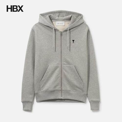 Zipped Cotton Hoodie With Ami De Coeur 帽衫外套HBX