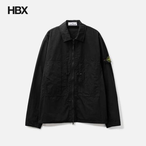 Stone Island/石头岛 Mercerised Organic Ripstop 衬衫男HBX