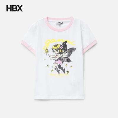 Ganni Fairy Print Baby Fit T-Shirt 短袖T恤女HBX