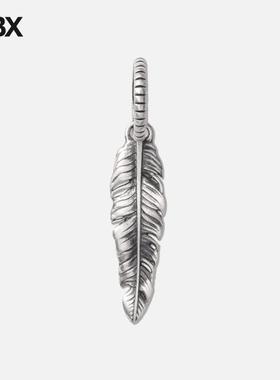 POLYTERU 925 Silver Pendant Feather 项链HBX