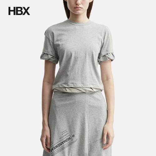 pushBUTTON Twisted Fitted Top T恤女HBX