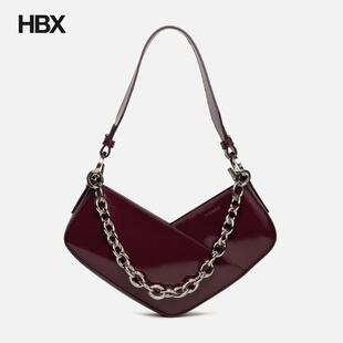 Dienèe Venere Cube Burgundy Semi Patent Leather 单肩包女HBX