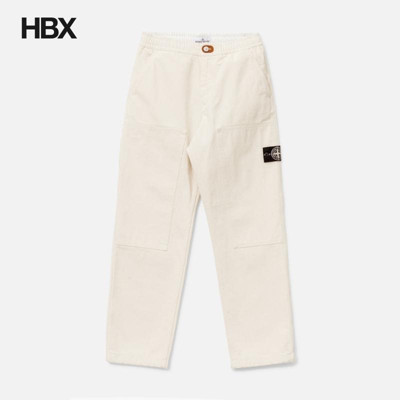 Stone Island/石头岛 Natural Cotton Gabardine Raw 长裤男HBX
