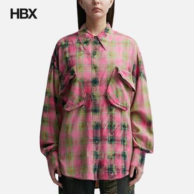 Open YY FADED CHECK POCKET SHIRT 恤衫女HBX