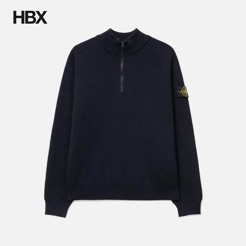 Stone Island/石头岛 Ribbed Soft Organic Half-Zip 针织衫男HBX